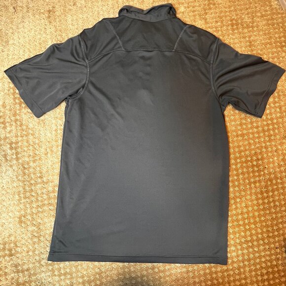 Chicago White Size 1/4 Zip Mens Polo Size L Magestic Embroidered Logo Black Polo - Picture 8 of 9